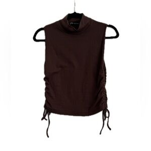 Zara Turtle Neck Top in Brown
